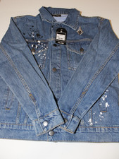 FISLL Las Vegas Aces Aja Wilson #22 WNBA Denim Jacket Women Size M Blue NWT