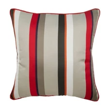 Decorative Sofa Cushion Cover Red 16"x16", Square Silk Fabric - Stripe My Life