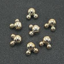100pcs Metallic Golden Color Acrylic Mouse Face Beads 12mm Jewelry Making