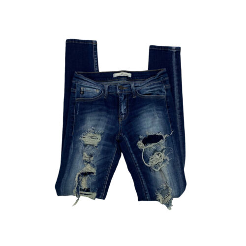 Kancan Jeans Skinny Leg Womens Size 25 Stretch Distressed Medium Wash Denim - Picture 4 of 9