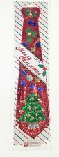 Wangs Silk Sequin Christmas Holiday Bling Tie Red Vtg Retro Ugly Necktie Party   