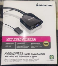 IOGEAR 2-PortHD Cable KVM Switch w/Audio and Microphone Support GCS72U (3) 