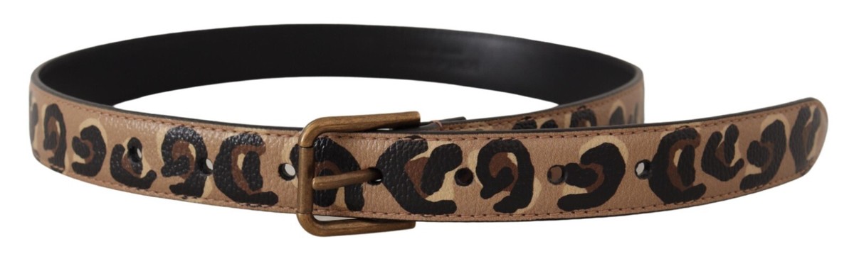 【関税込み】DOLCE&GABBANA LEOPARD BELT WITH BUCKLE DOLCE & GABBANA Belt Brown Leopard Print Vintage Metal Waist