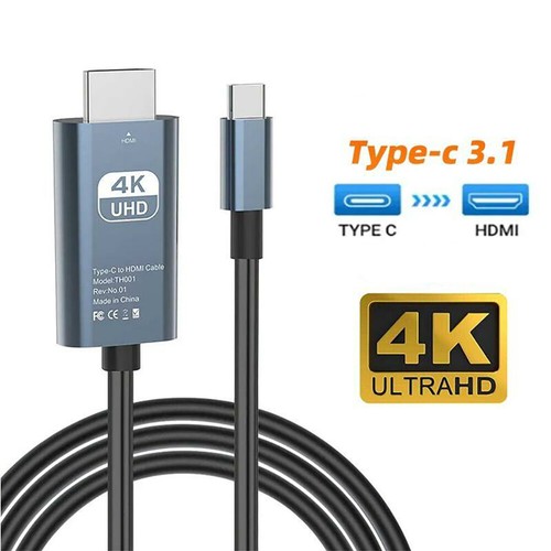 2M USB C Type C to HDMI 4K USB Cable Adapter For Macbook iPhone 15 Samsung S24 - Picture 2 of 10