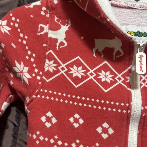Tipsy Elves Fair Isle Youth Medium One Piece Outfit Hooded Christmas Reindeer - Picture 10 of 24