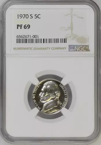1970-S Jefferson Nickel Graded NGC PF69 MB 5045