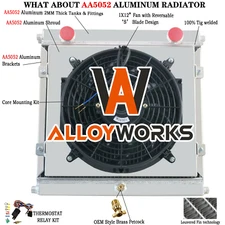 3 Rows Core Aluminum Radiator Shroud Fan Kits Fit Double Pass Dragster Roadster