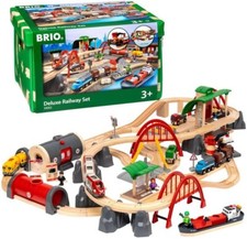 BRIO World Rail  Road Deluxe Set Wooden Train Toy for Ages 3  33052 