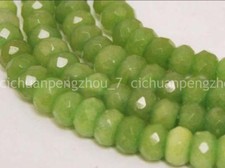 Natural 5x8mm Faceted Green Peridot Rondelle Gemstone Loose Beads 15'' Strand