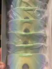 Oversized RETRO SPORTY WRAP AROUND Style SUN GLASSES Neon Green Frame Blue Lens