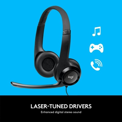 NIB Logitech H390 Over-Head Comfort USB Headset w/ Noise-Canceling Microphone - Afbeelding 3 van 4