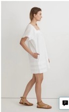 Madewell Nisha Cotton Poplin Dress White Size Small