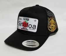 SINALOA MEXICO HAT MESH TRUCKER BLACK SNAP BACK ADJUSTABLE NEW