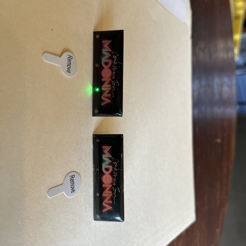 Pair Of MADONNA Confession Tour LIGHT Up PIN All 4 Lights Working New - Picture 9 of 24