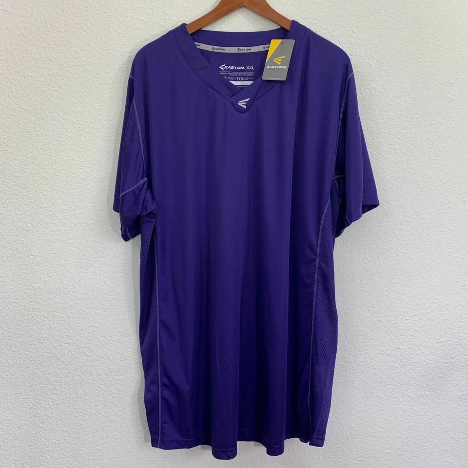 NUEVO CON ETIQUETAS Para Hombres XX Grande XXL Easton Adulto M5 Homeplate Camiseta Deportiva Púrpura Foto 2 de 4