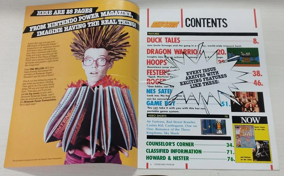 Nintendo Power Magazine 1989 Early Issue # 8 Duck Tales, RARE Promo Issue - Image 4 of 4