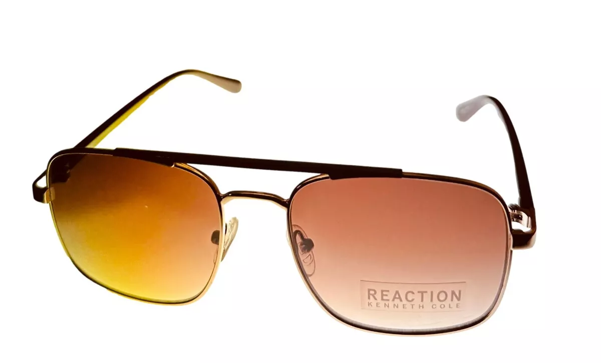 Kenneth Cole Reaction Gold Mens Sunglass Metal Aviator Gradient Lens KC1355  32F