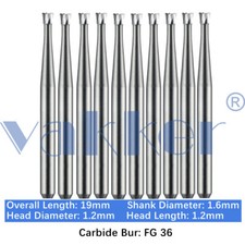 Vakker Dental Carbide Burs FG 36 Friction Grip 10/pk