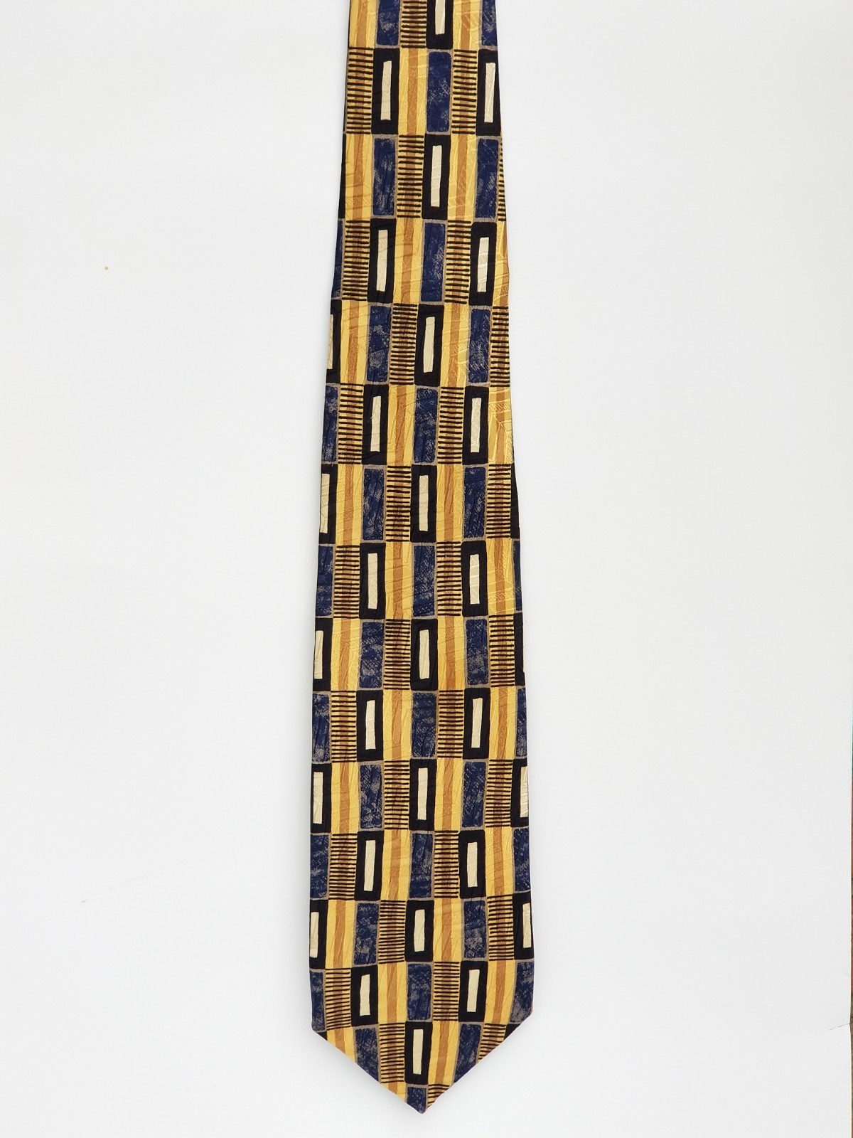 Robert Talbott Studio Blue Gold Black Geometric H… - image 7