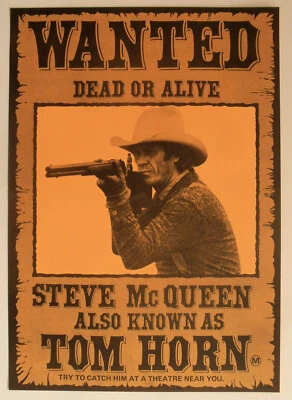 TOM HORN 1980 Wanted Dead or Alive Movie Poster Steve McQueen