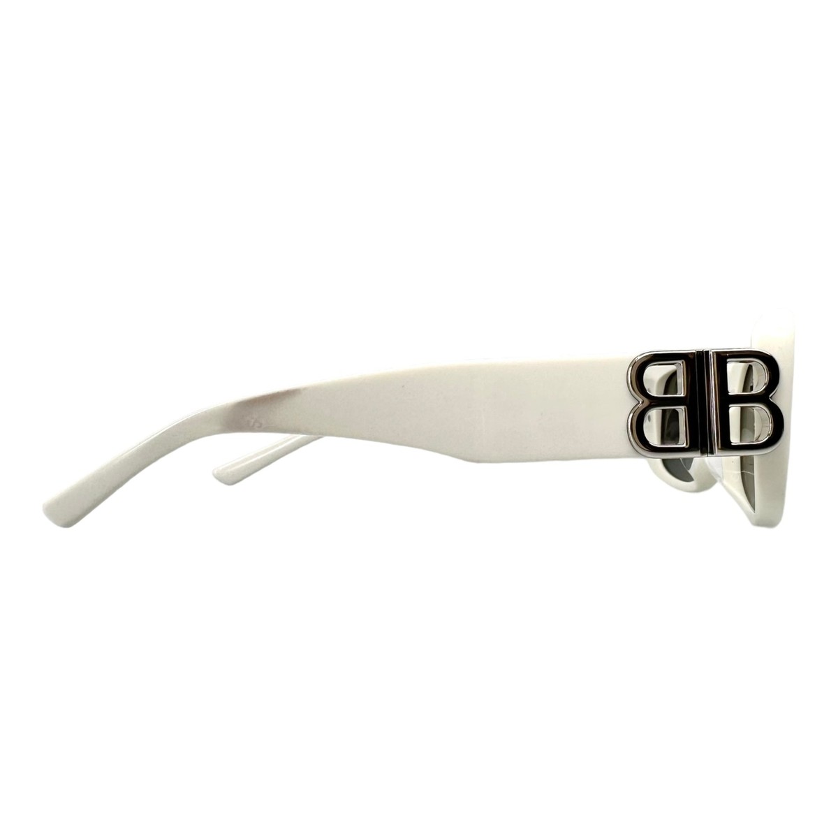 Balenciaga BB Hinge Oval Sunglasses White