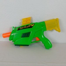 Buzz Bee Toys Air Warrior Cougar Green/Yellow Soft Foam Dart Toy Gun - TESTED