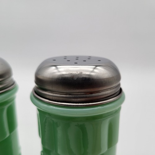 Table Craft Coca-Cola Jadeite Green Glass Salt & Pepper Shaker Set Taiwan - Picture 17 of 17