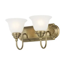 Livex Lighting 1002 Brass Belmont 2-Light Bathroom Vanity Light