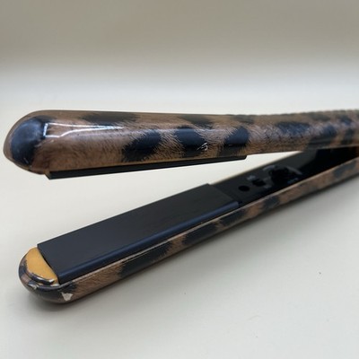 E.v.a Hair Straightener Ceramic Eva5570 Leopard Print Tested Working Flat Iron