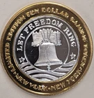 New York New York Hotel & Casino .999 Silver Casino Token Let Freedom Ring