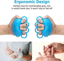 Hand Exercise Ball Finger Therapy - Grip 1 Count (Pack of 1), blue