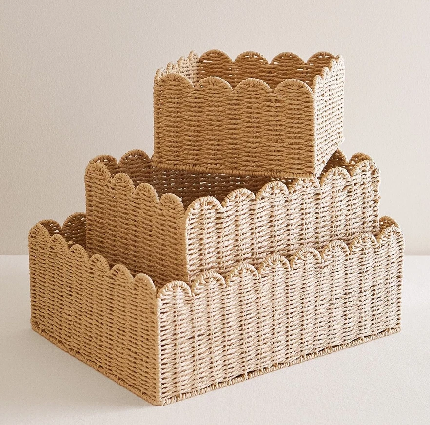 Handwoven Natural Rattan Storage Baskets – Set of 2 (Large & Small) - Image 3 of 4