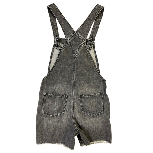GAP Denim Shortalls Black Wash NEW Sleeveless Distressed Cotton Fringe XL 12 - Picture 5 of 9