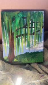 Unframed Modern Contemporary Forest Tree Landscape Painting - Single Piece