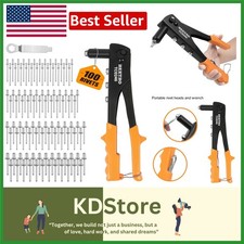 Durable Hand Riveter Complete Set with 4 Nosepieces - Metal, Plastic  Leather