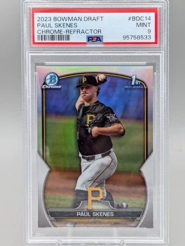 Paul Skenes 2023 Bowman Draft Chrome Refractor 1st Bowman #BDC14 PSA 9 Pirates