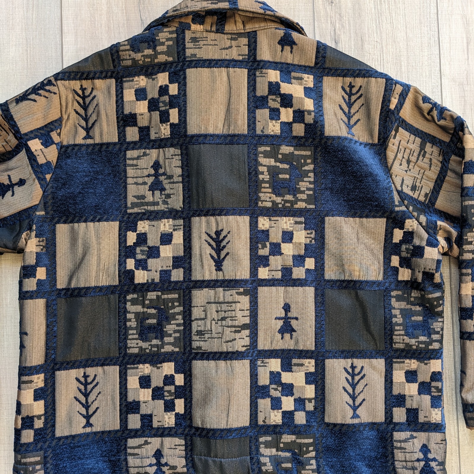 Vintage Patchwork Jacket Womens Large Blazer Meta… - image 7