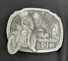1987 Rare Indian Motorcycle Belt Buckle 3 Colorado Springs CO AMA DJ-87 AS-IS