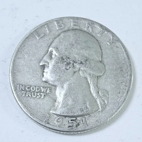 1951 Washington Quarter 90% Silver Circulated Coin Free Shipping #7612