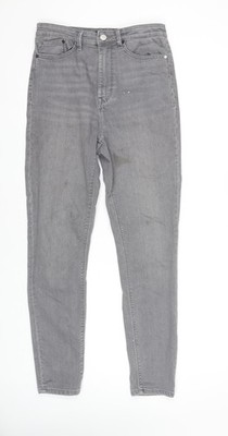 Wåven graue skulpturale Röhrenjeans Damengröße 12