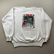 Vintage Christmas Sweatshirt Mens Large White Play Nutcracker Ballet Holiday 90s
