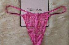 VICTORIA'S SECRET DREAM ANGELS TWINKLE STRAP LACE V-STRING PANTY PINK PEONY XL