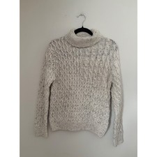 Zara Kids Cable Knit Turtleneck Sweater Cream Speckled Size 13/14 Youth Girls