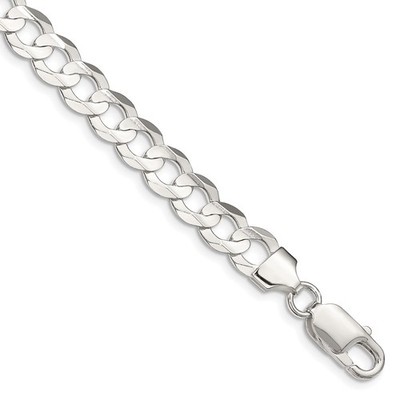 Sterling Silber 7,8 mm konkav abgeschrägt Panzerkette Geschenk für Mutter