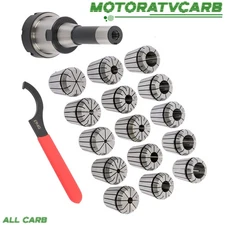 ALL-CARB 15Pcs R8 Shank ER40 Collet Chuck Spanner Collet Set for Milling Machine