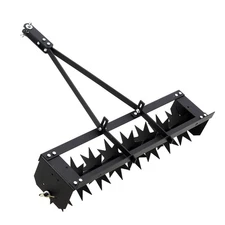 32 Inch Tow Behind Spike Aerator Lawn Soil Aerator with Steel Spikes for Yard