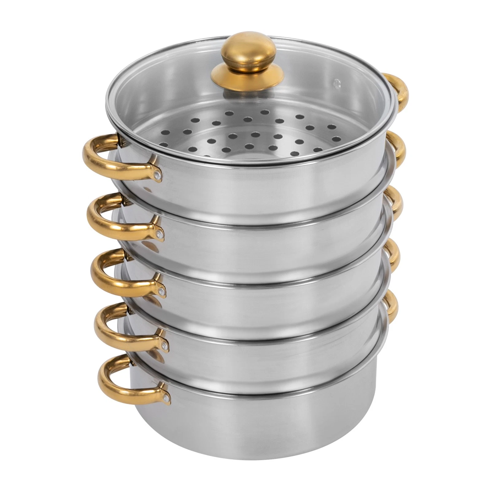 5-Tier Steamer Cooking Pot, Stainless Steel Steamer Pots, Cookware Steaming Pots