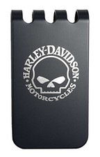 Harley-Davidson Men's Willie G Skull Metal Money Clip - Matte Black Finish