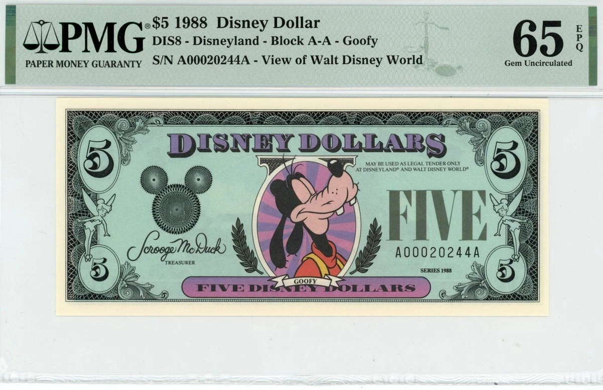 Goofy Disney Dollars (1968-Now) for sale | eBay