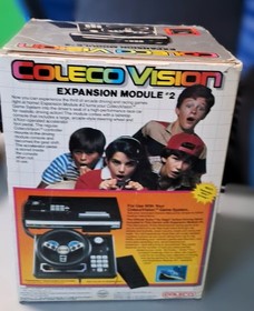 COLECOVISION MODULE 2-STEERING WHEEL WITH gas Pedal and TURBO GAME-Boxed Nice